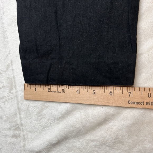 J Jill Linen Stretch Womens Large Black‎ Linen Blend Stretch Crop Leg Pants Boho - Picture 9 of 9